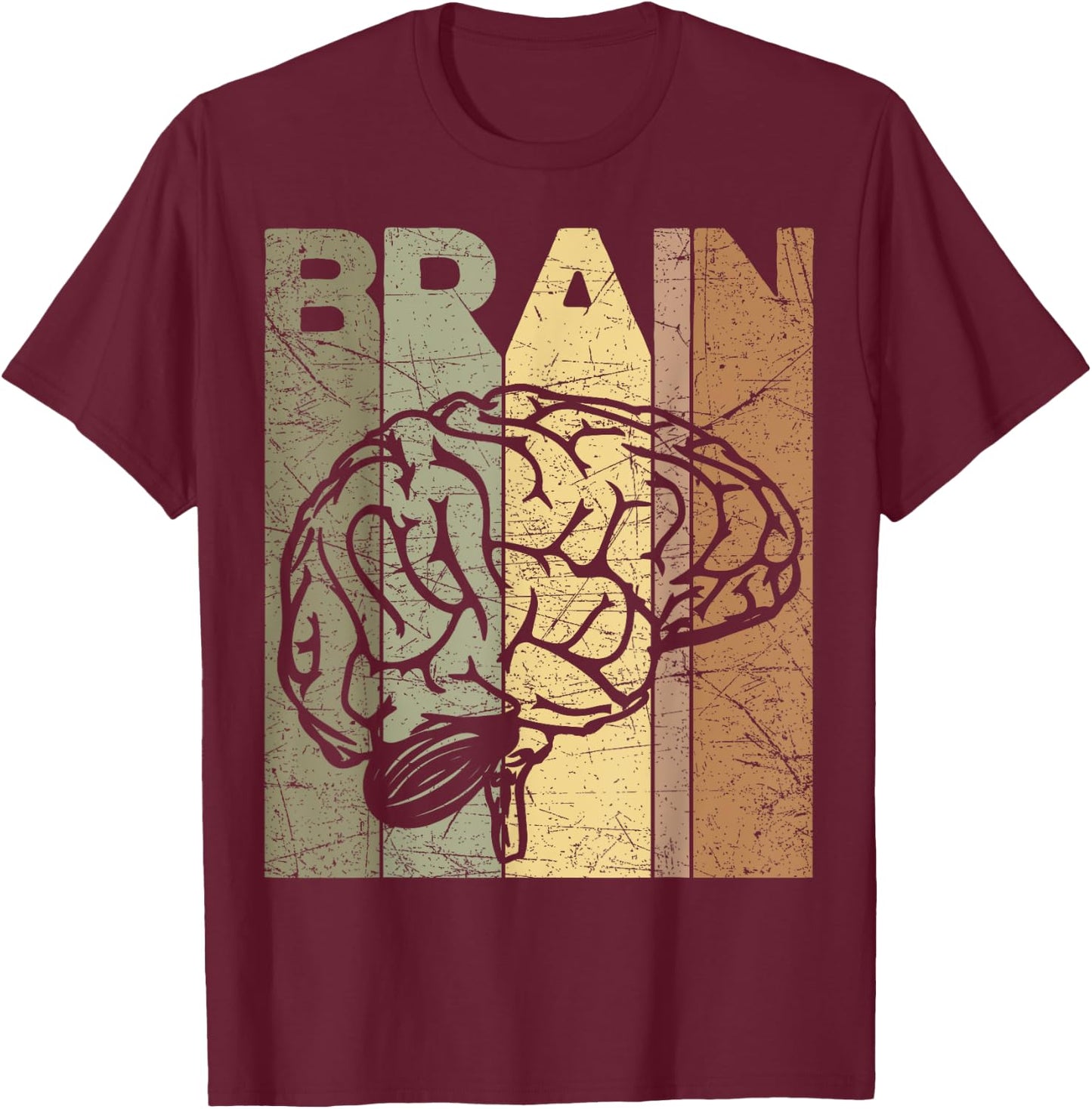 Brain Vintage Neurologist Retro Brain Section Neurology T-Shirt - T-Shirt | Maroon