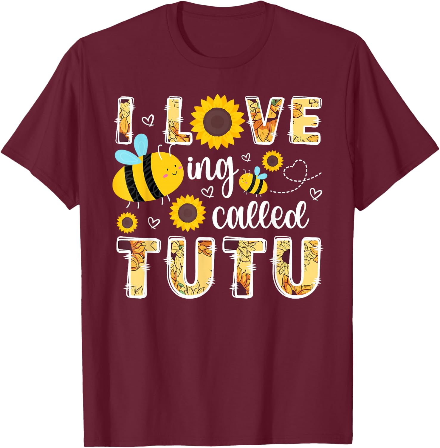 Love Being Called Tutu Grandma Tutu Grandmother T-Shirt - T-Shirt | Maroon