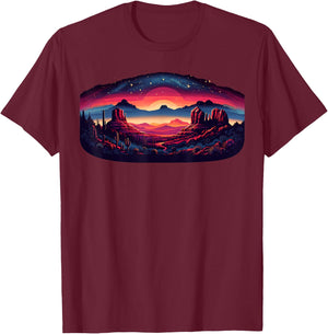 Sedona Arizona Nature Hiking Outdoor Mountain Sedona Night T-Shirt - T-Shirt | Maroon
