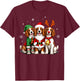 Brittany Spaniel Christmas Dogs Funny Santa Reindeer Elf T-Shirt - T-Shirt | Maroon