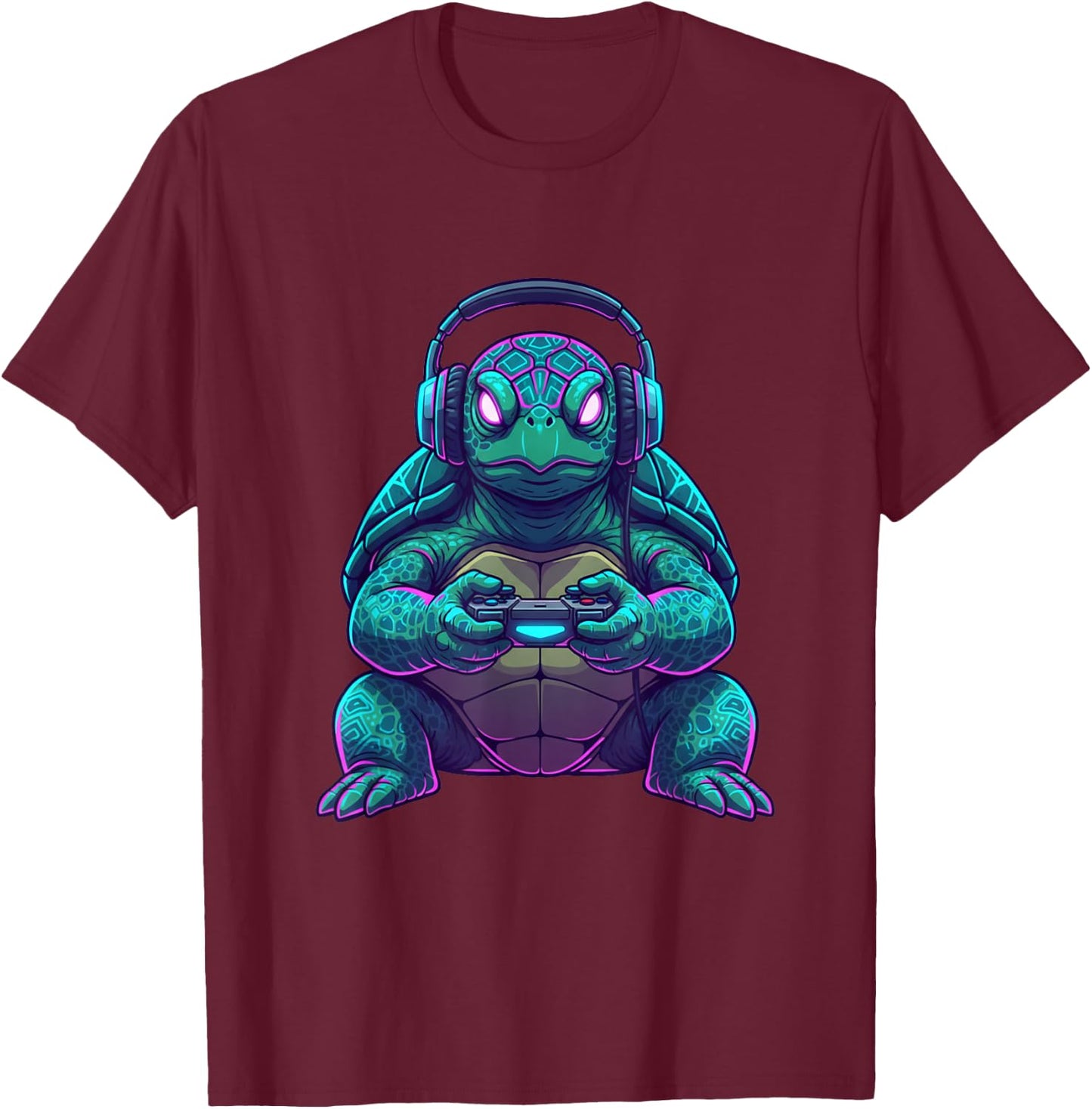 Turtle Funny Video Games Turtle T-Shirt - T-Shirt | Maroon