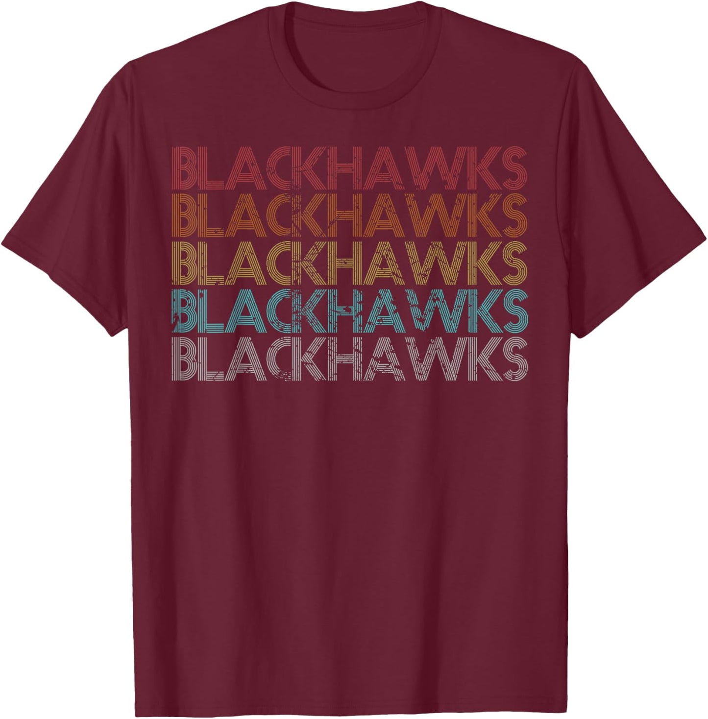 Retro Vintage Blackhawks T-Shirt - T-Shirt | Maroon