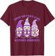 Gnome One Fights Alone Alzheimer Awareness Purple Ribbon T-Shirt - T-Shirt | Maroon