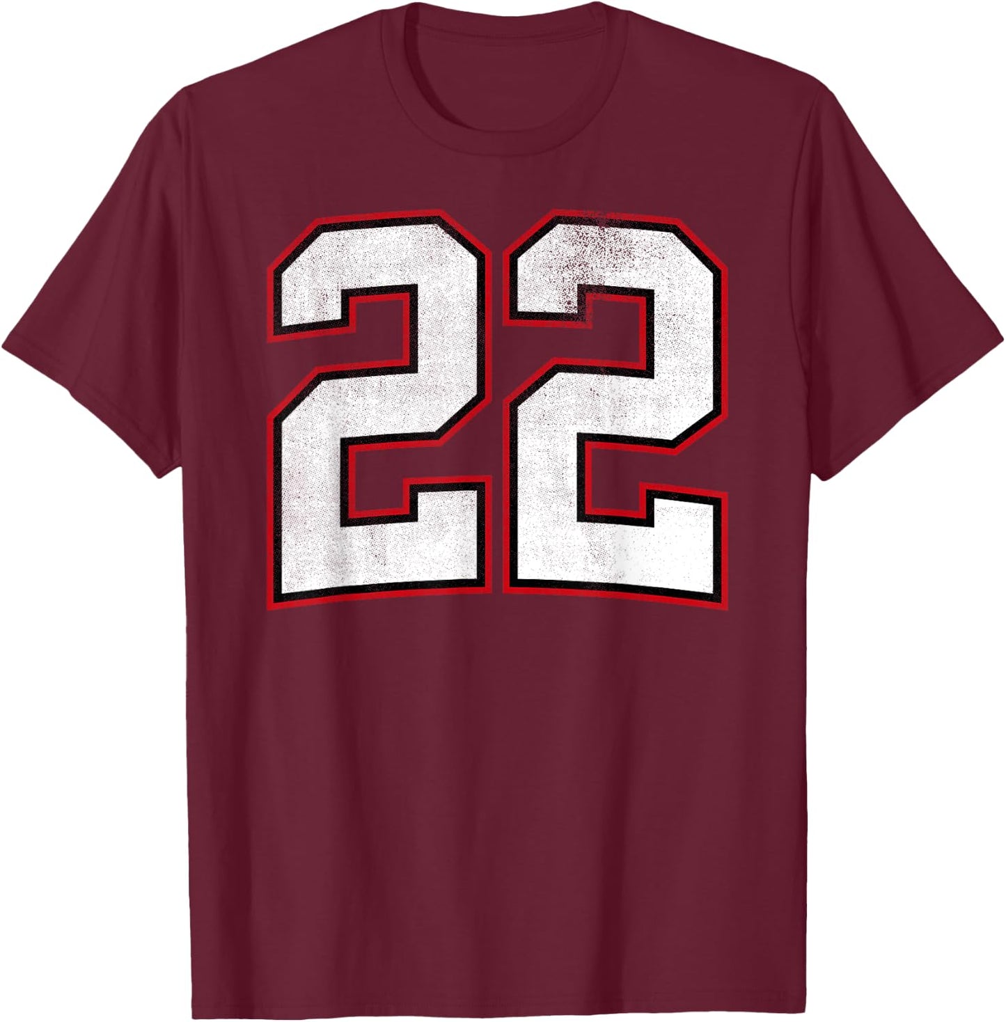Number Twenty Two 22 T-Shirt - T-Shirt | Maroon
