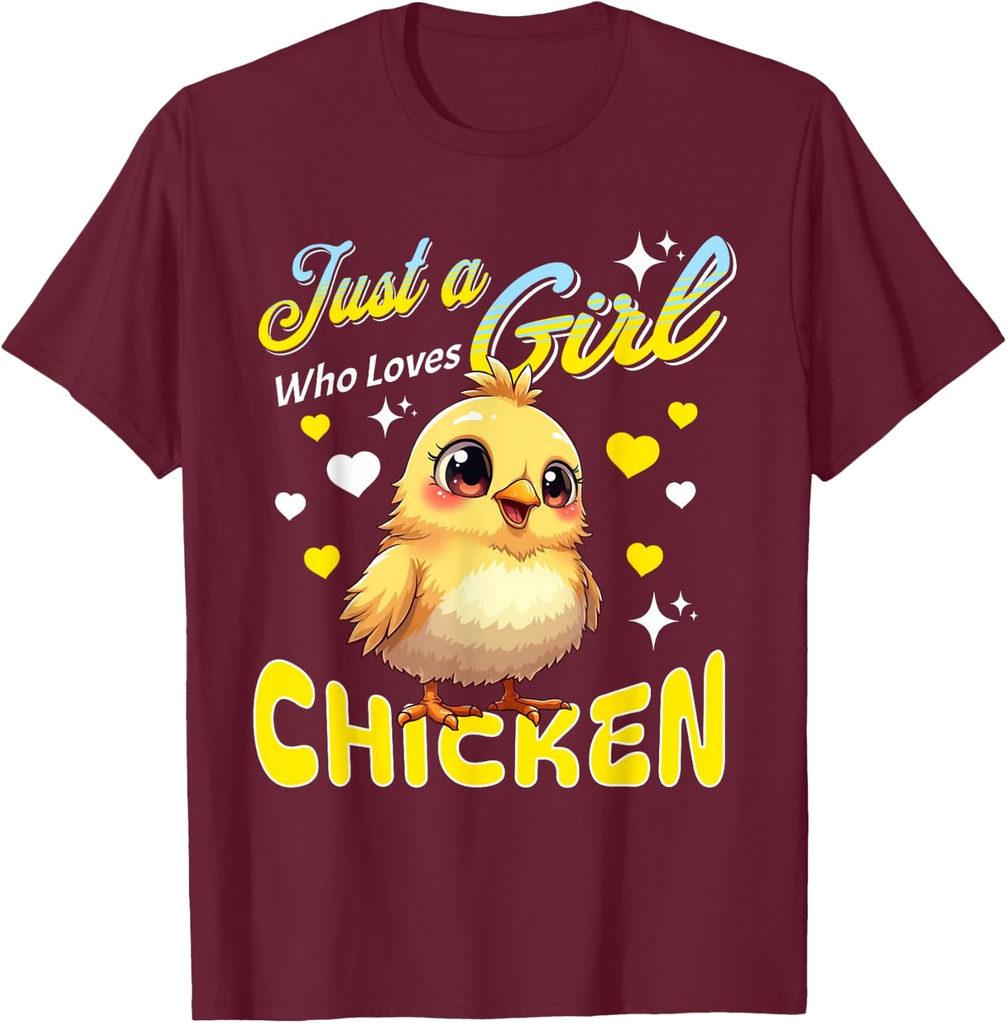 Just a Girl Who Loves Chicken Dress and Kids T-Shirt - T-Shirt | Maroon