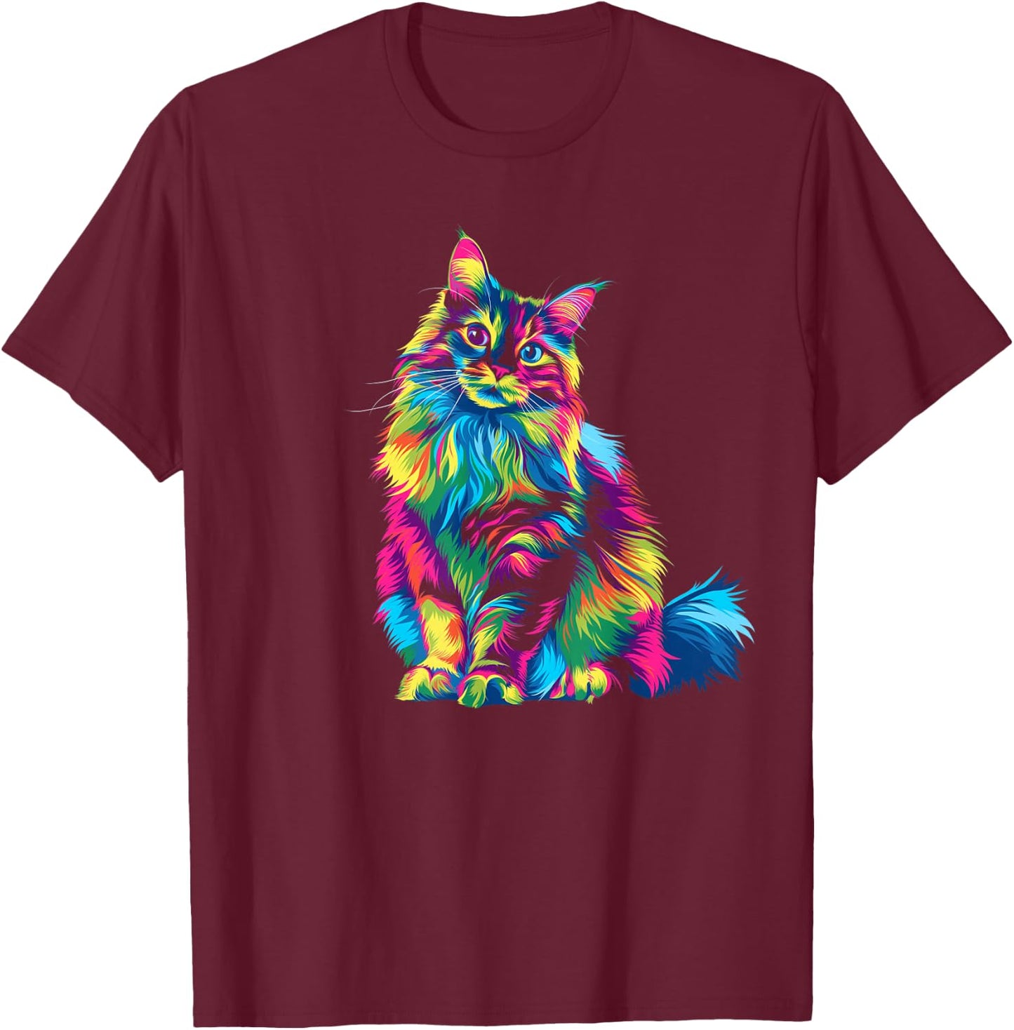 Ragdoll Cat Popart T-Shirt - T-Shirt | Maroon