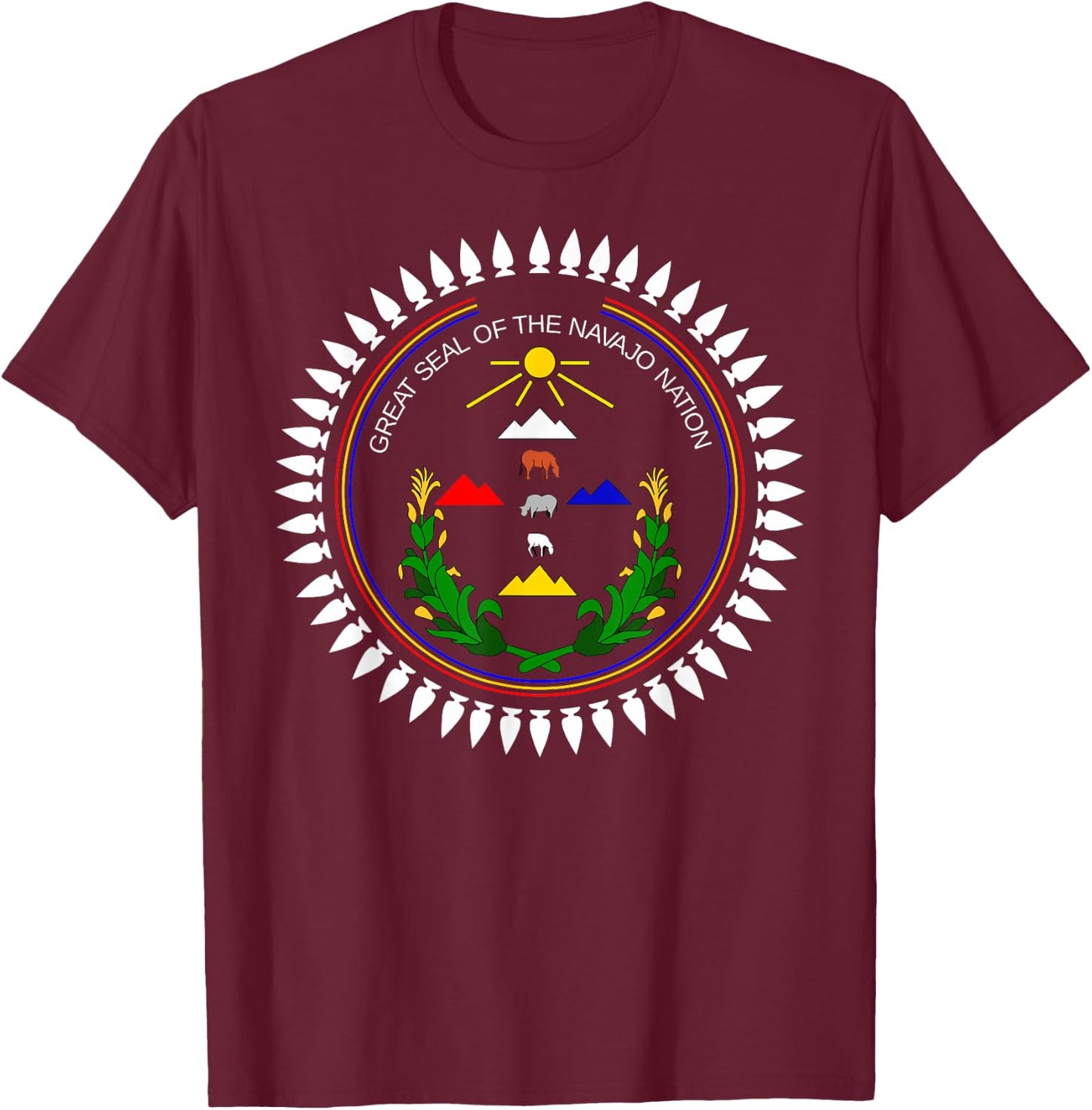 Navajo Flag: Native American Kids T-Shirt - T-Shirt | Maroon