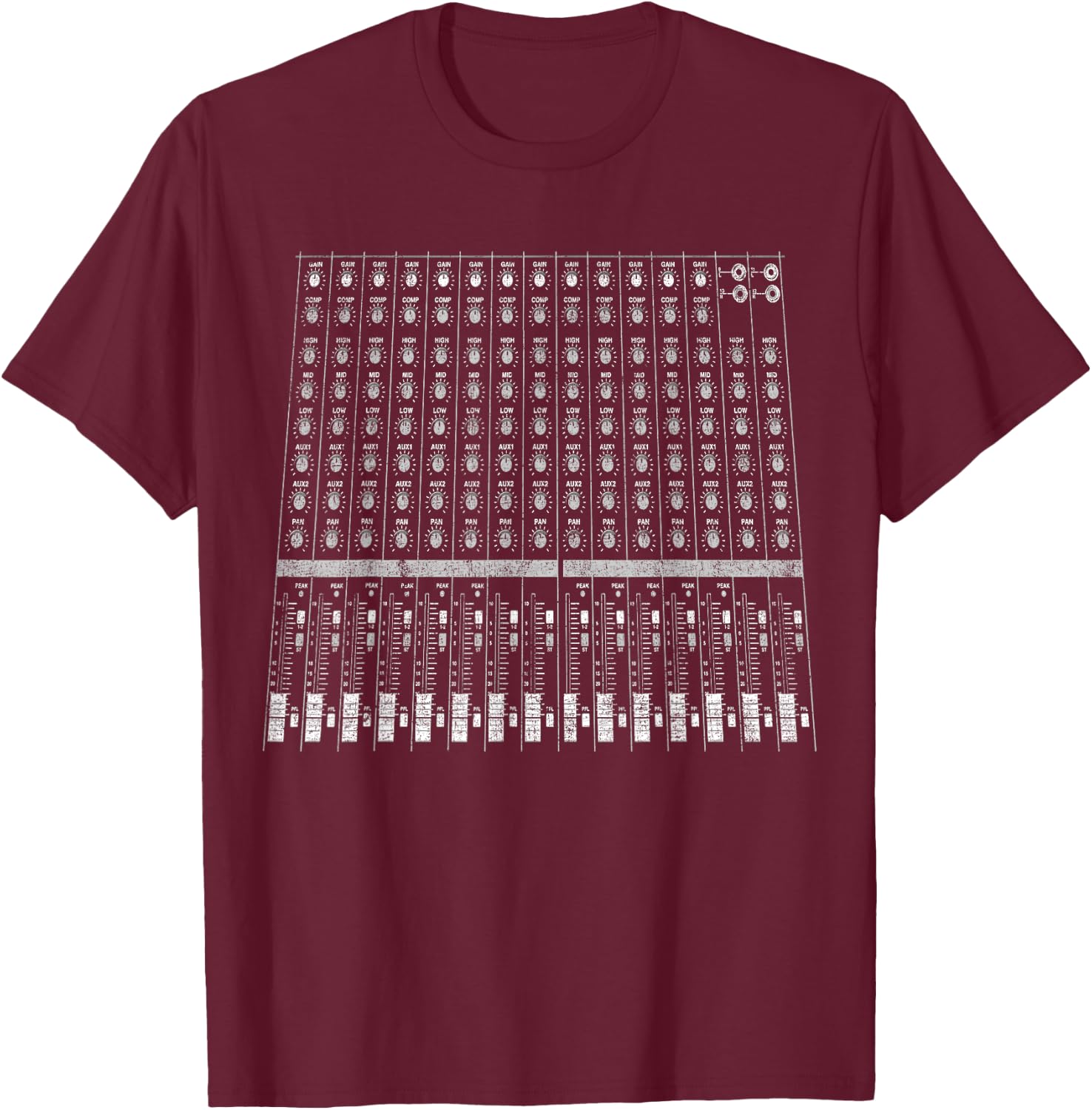 Sound Engineer audio DJ studio producer Mixer board mix T-Shirt - T-Shirt | Maroon