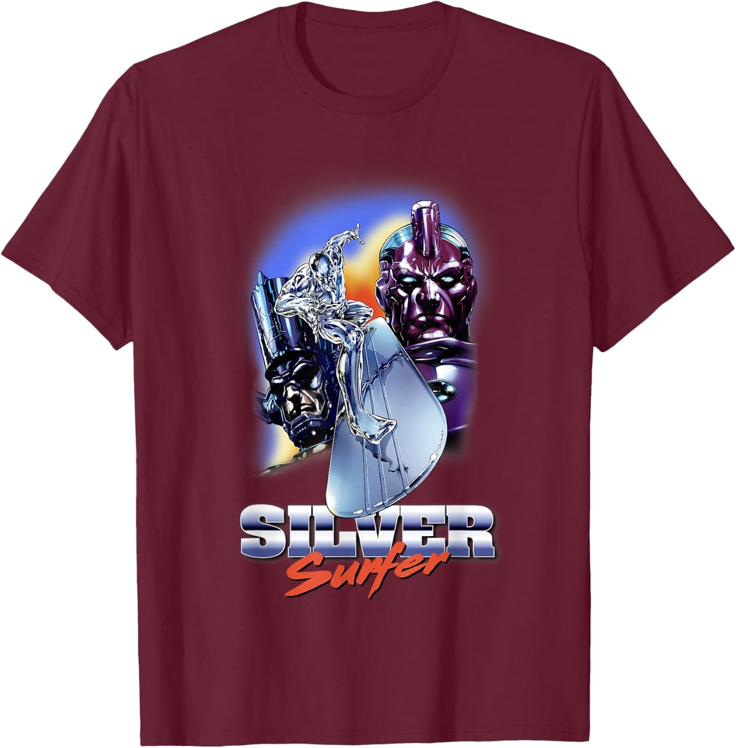 Marvel Comics Silver Surfer Power Cosmic T-Shirt - T-Shirt | Maroon