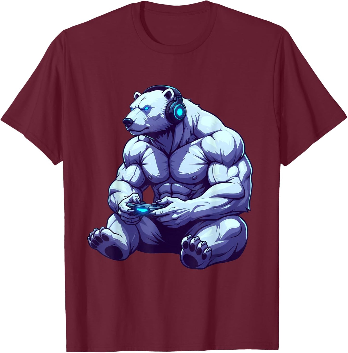 Polar Bear Funny Video Games Polar Bear T-Shirt - T-Shirt | Maroon