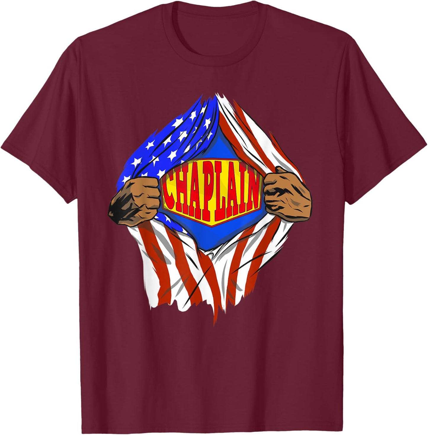 Funny Super Chaplain Hero Job T-Shirt - T-Shirt | Maroon