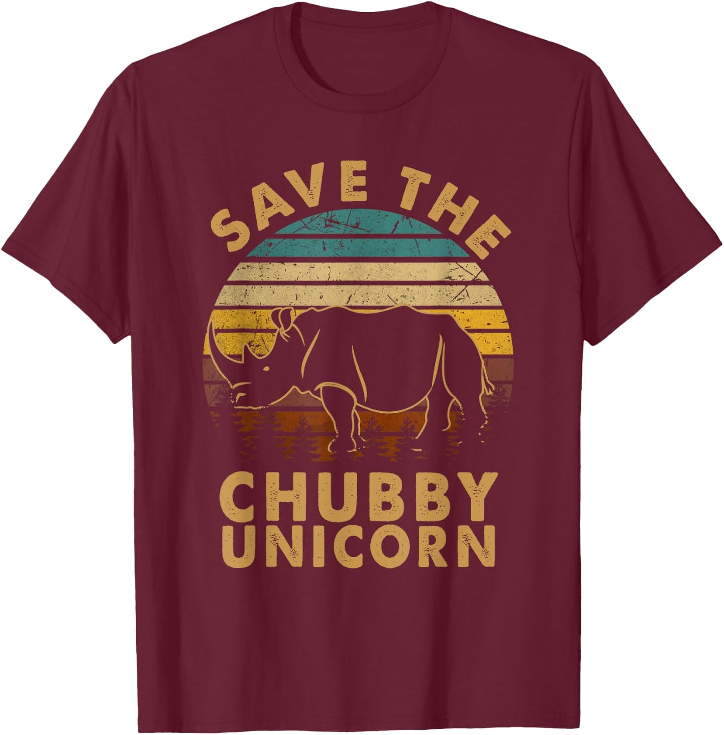 Classic Arts Save The Chubby Unicorn Lovely Animals Outfits T-Shirt - T-Shirt | Maroon