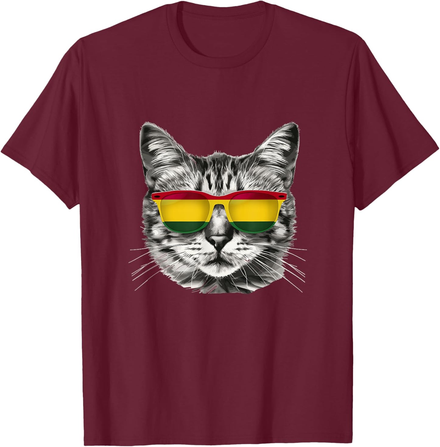 Bolivian Flag Cat Owner Souvenirs Products Kitten Bolivia T-Shirt - T-Shirt | Maroon