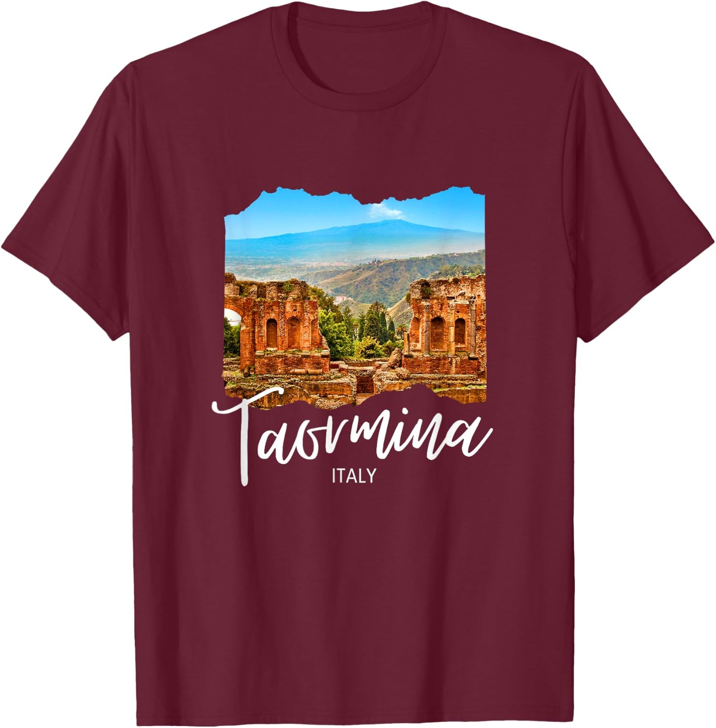 Italy Taormina Sicily Souvenir / Taormina T-Shirt - T-Shirt | Maroon