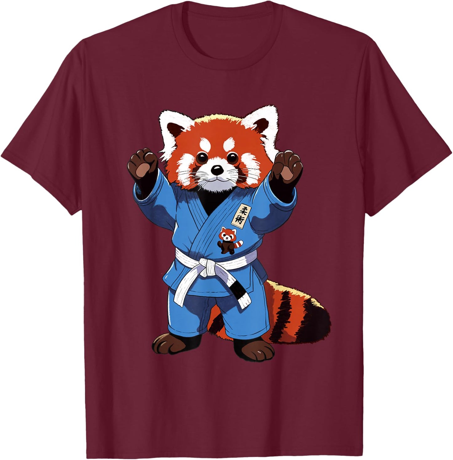 BJJ Jiu Jitsu - The Cute red panda is ready for battle T-Shirt - T-Shirt | Maroon