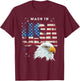 Made in USA Patriotic American Flag Bald Eagle America T-Shirt - T-Shirt | Maroon