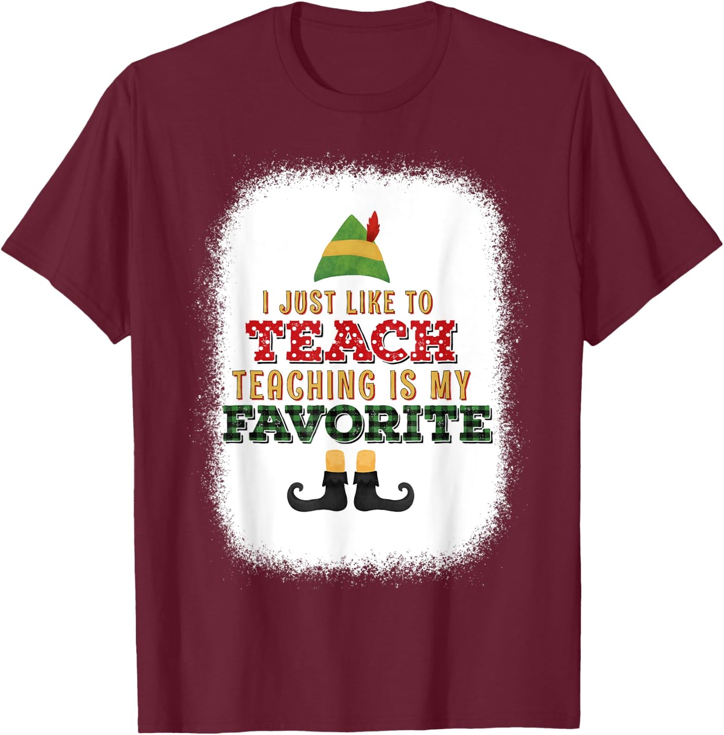 I Just Like To Teach Teaching Is My Favorite Christmas T-Shirt - T-Shirt | Maroon