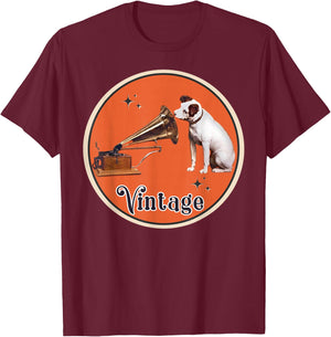 His Master's Voice RCA Victor Nipper Dog T-Shirt - T-Shirt | Maroon
