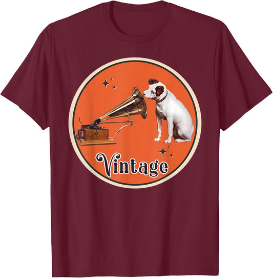His Master's Voice RCA Victor Nipper Dog T-Shirt - T-Shirt | Maroon