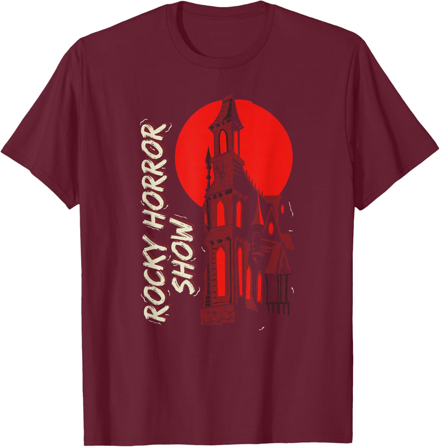 Rocky Horror Show Castle Silhouette T-Shirt - T-Shirt | Maroon