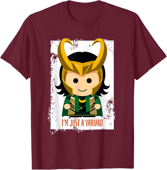 Cute Loki Variant Meme - I'm Just a Variant Chibi Character T-Shirt - T-Shirt | Maroon