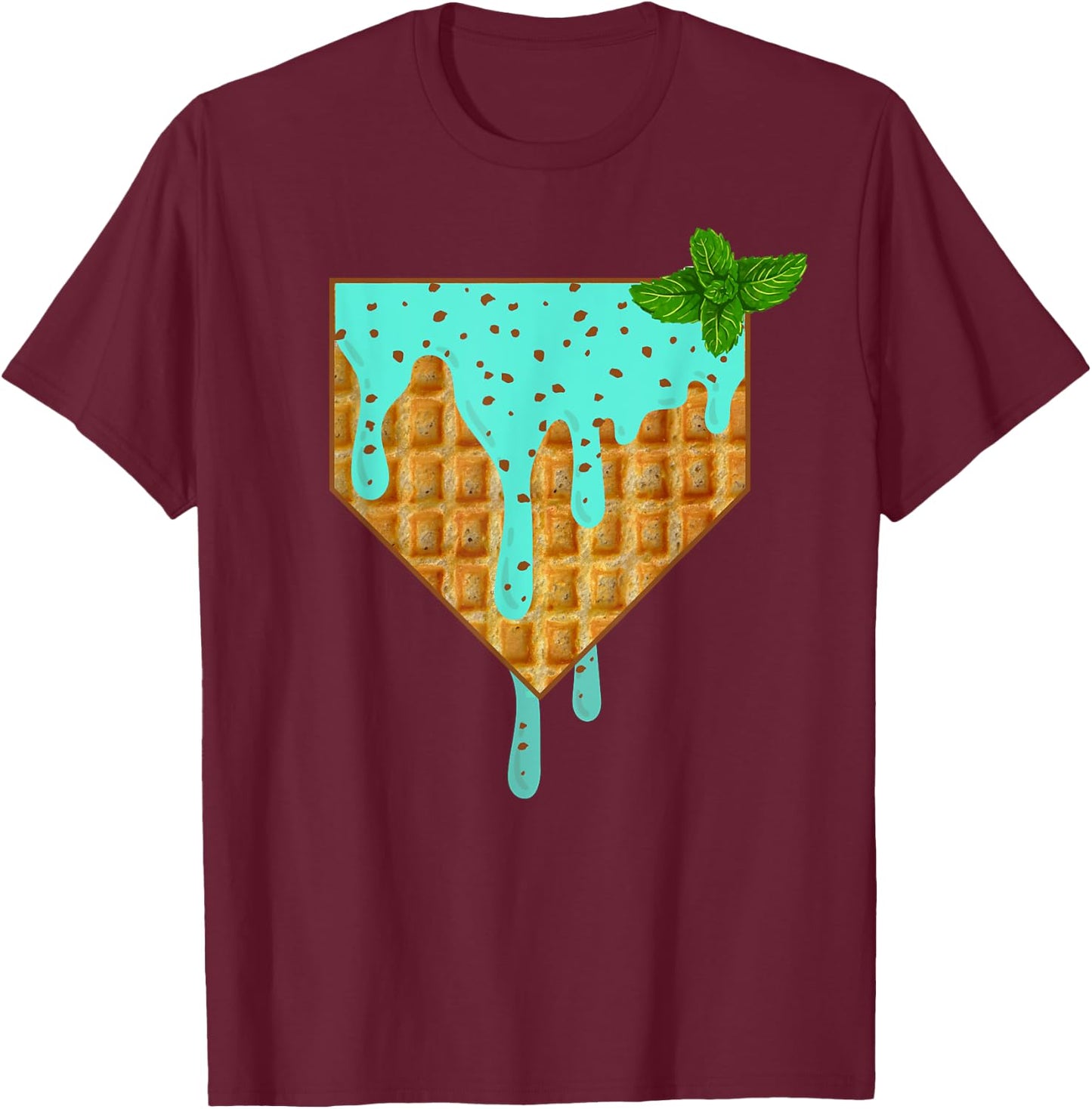 Home Plate Drip - Mint Chocolate Chip Softball & Baseball T-Shirt - T-Shirt | Maroon