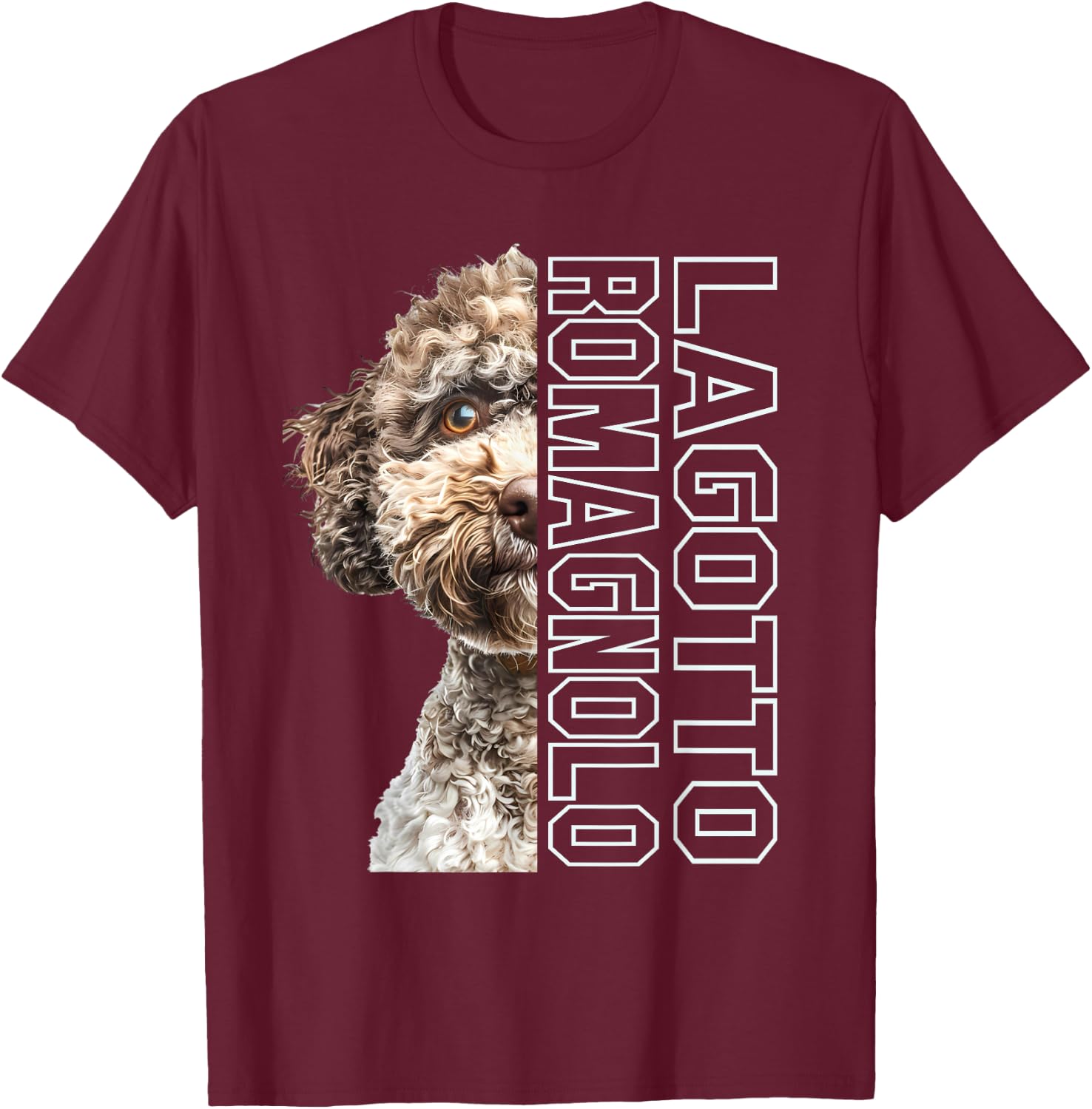 Lagotto Romagnolo , Small, Black T-Shirt - T-Shirt | Maroon