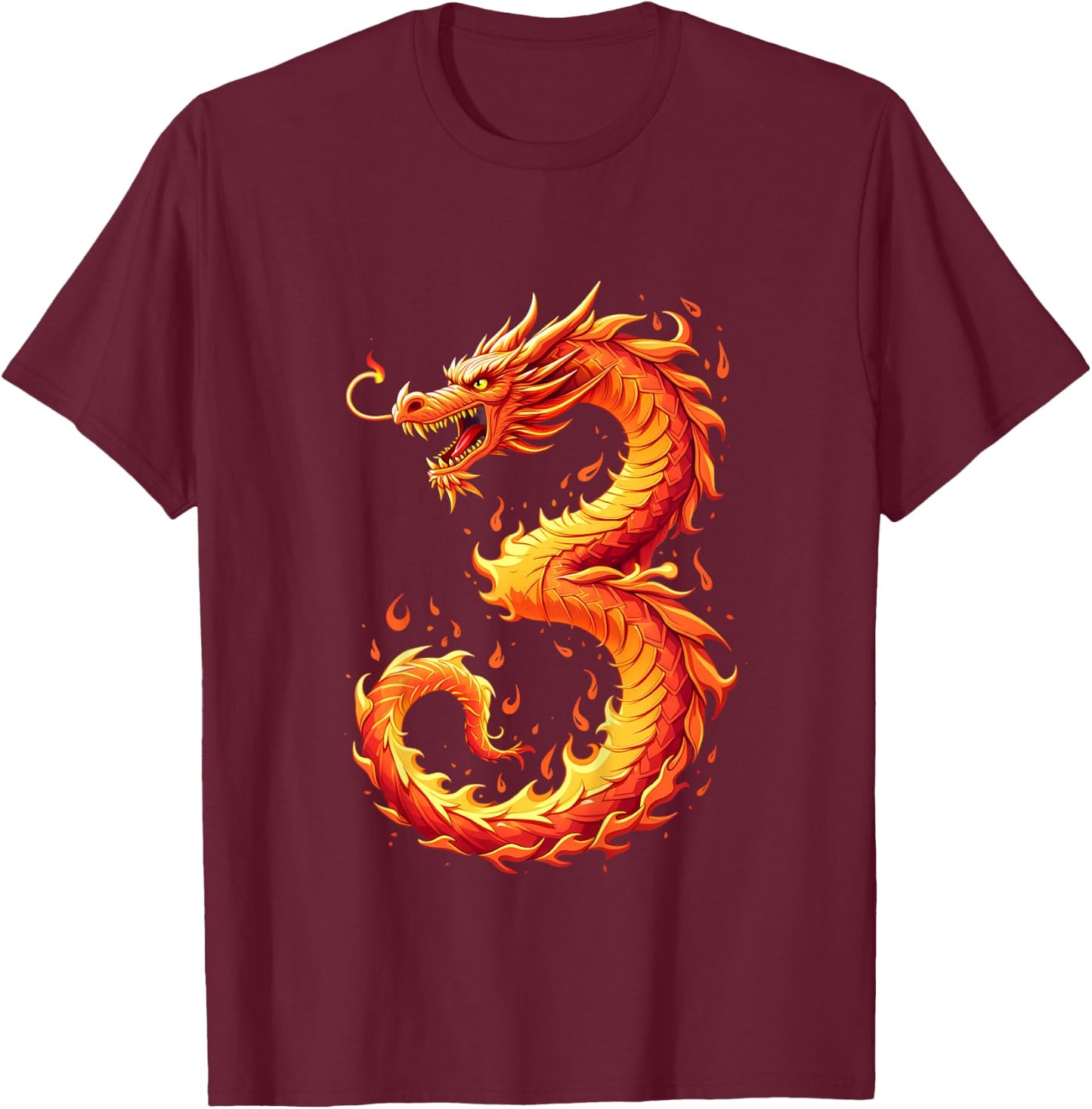 Kids Turning 3 Years Old Birthday, Boy Dragon 3rd Bday Girl T-Shirt - T-Shirt | Maroon