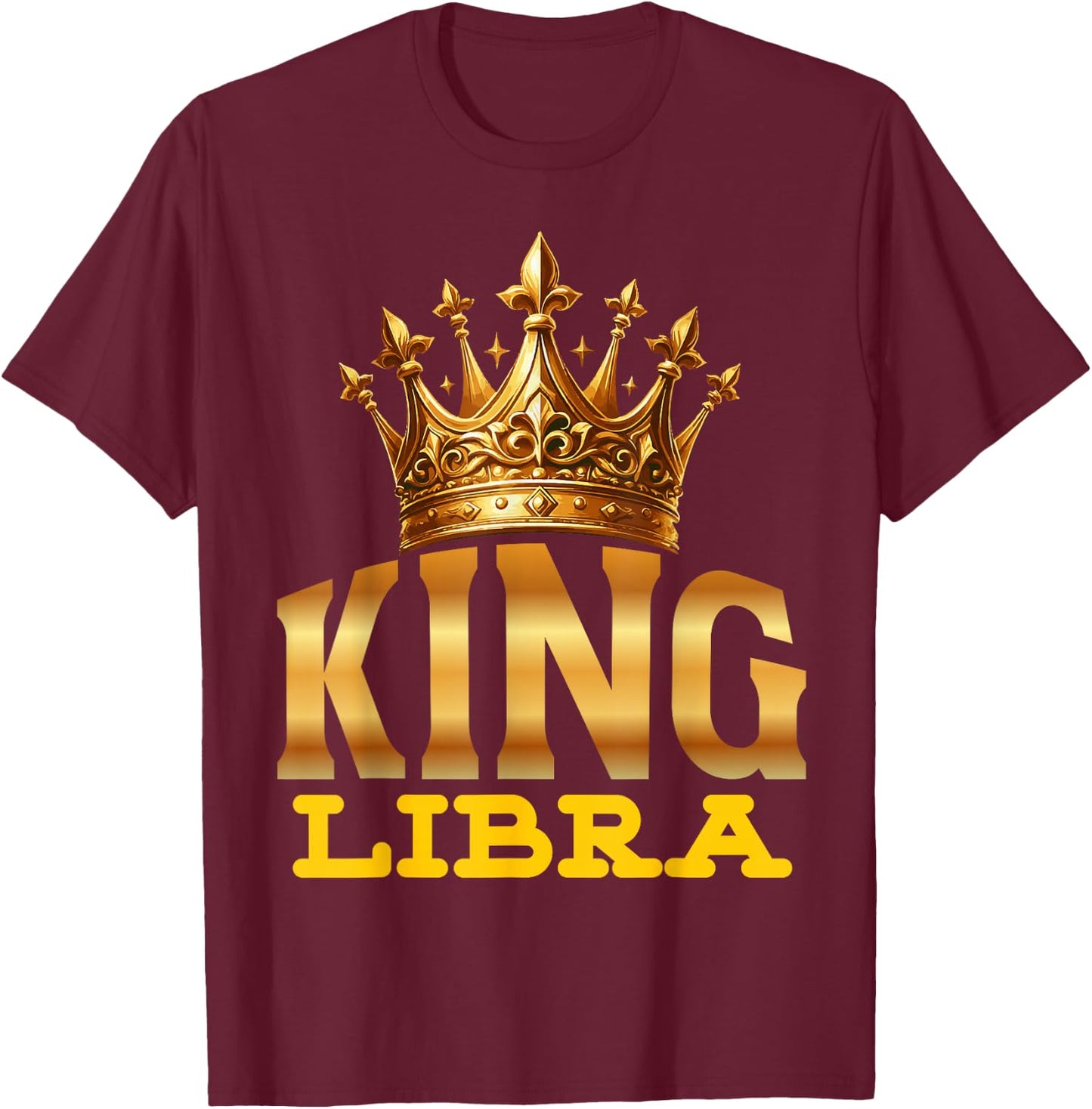 King Libra Balance Zodiac Sign Crown T-Shirt - T-Shirt | Maroon