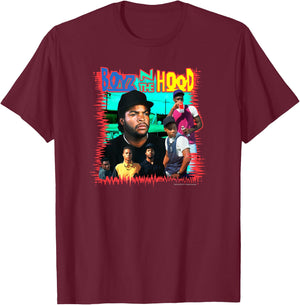 Boyz n the Hood Vintage Poster Style T-Shirt - T-Shirt | Maroon