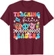 Retro Teaching Future Leaders Groovy Teacher Back To School Men Women Girls Kids T-Shirt - T-Shirt | Maroon