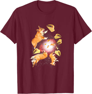 Walnut & 39th Corgi Tacos T-Shirt - T-Shirt | Maroon