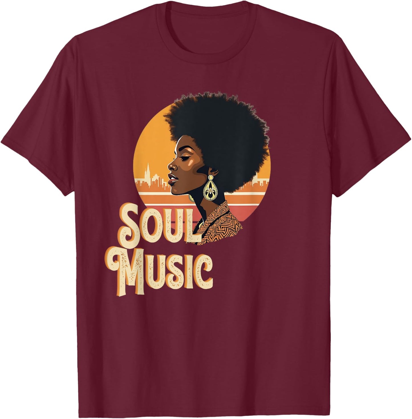 I Love 70's 80's Funk Soul Music T-Shirt - T-Shirt | Maroon