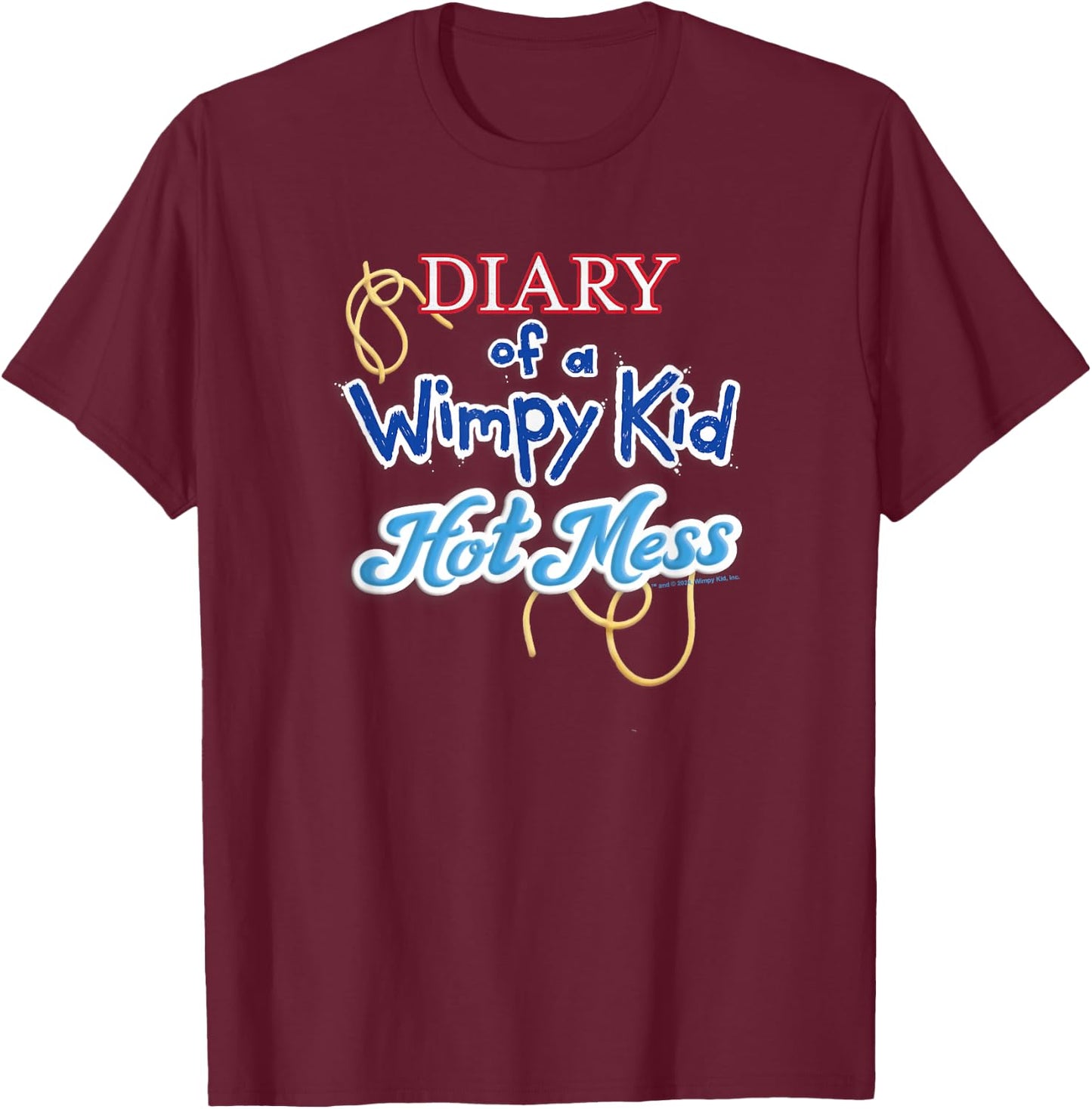Diary of a Wimpy Kid Hot Mess Logo T-Shirt - T-Shirt | Maroon