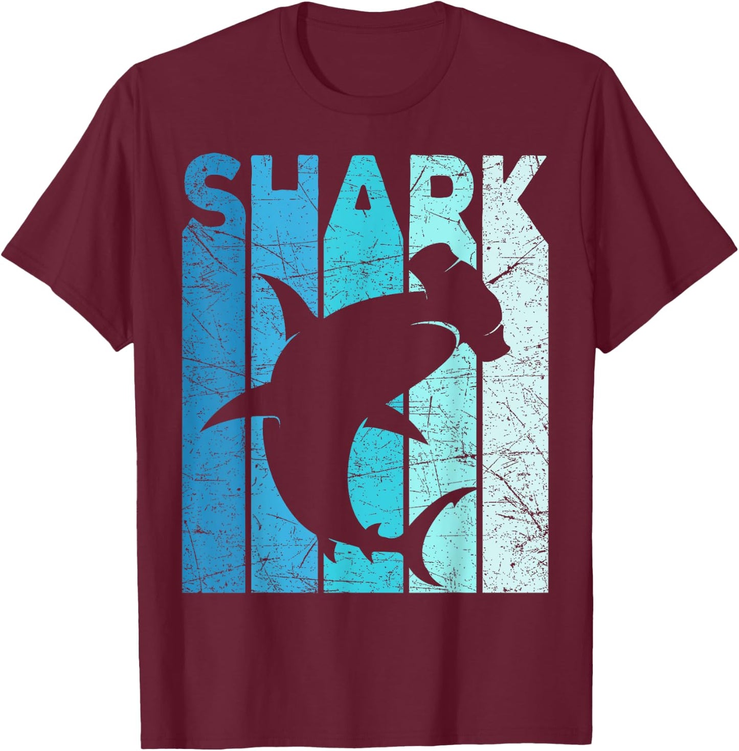 Hammerhead Shark Vintage Shark Lover Retro Oceanography T-Shirt - T-Shirt | Maroon