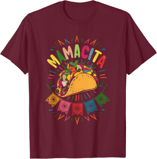 Mamacita Fiesta - Taco Lover Cinco De Mayo Celebration T-Shirt - T-Shirt | Maroon