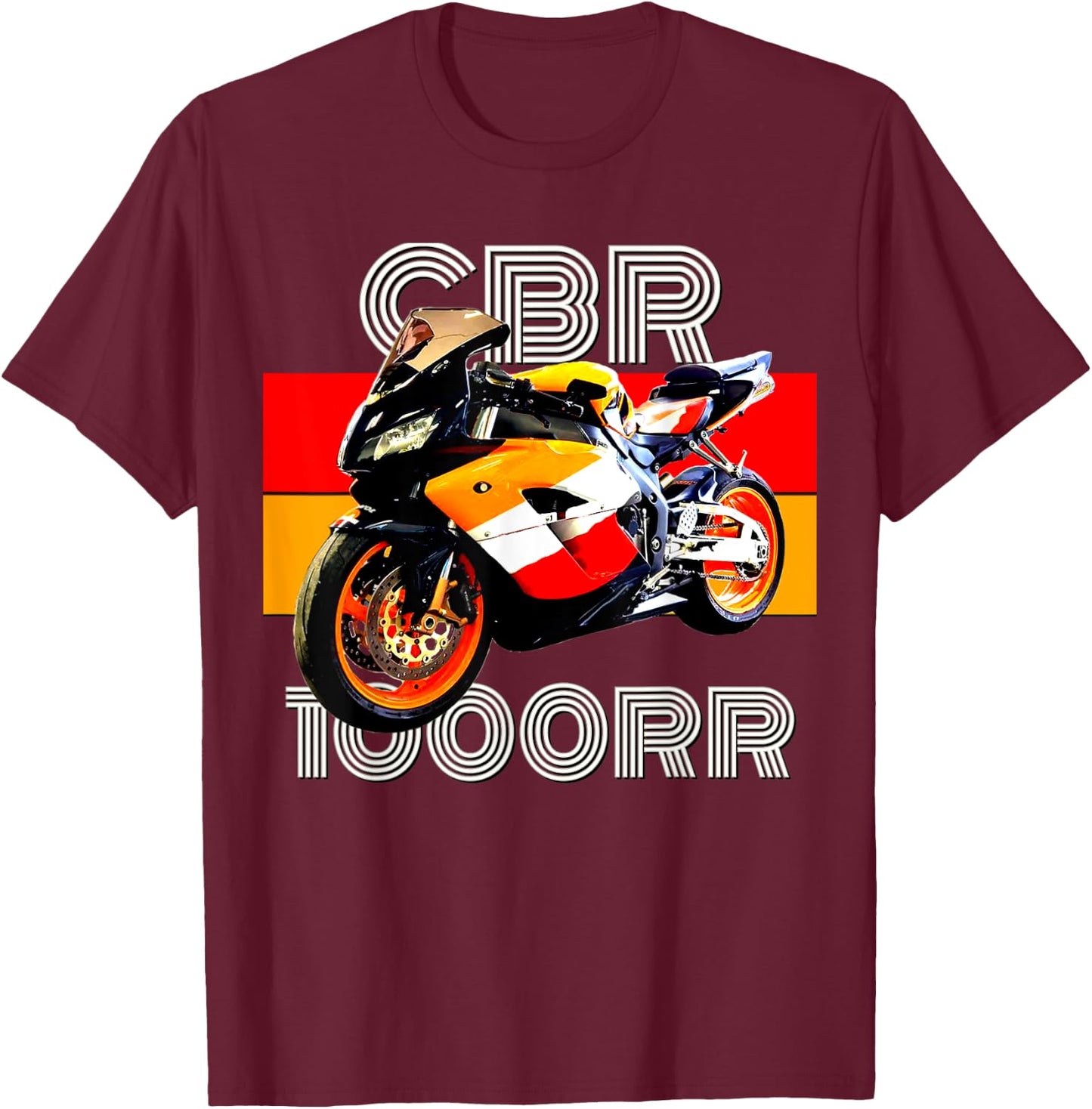 CBR 1000RR Motorcycle, Vintage Street Bike T-Shirt - T-Shirt | Maroon