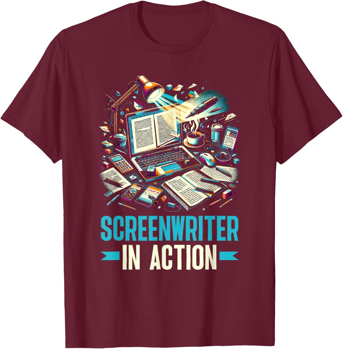 Screenwriter Script Writer Screenplay Screenwriting T-Shirt - T-Shirt | Maroon