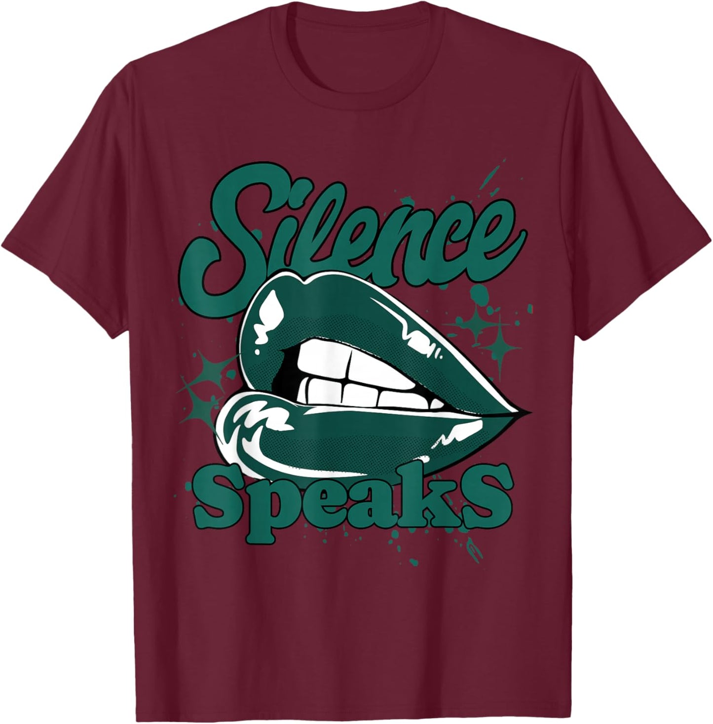 Silence Speaks Oxidized Green 4s Matching Women T-Shirt - T-Shirt | Maroon