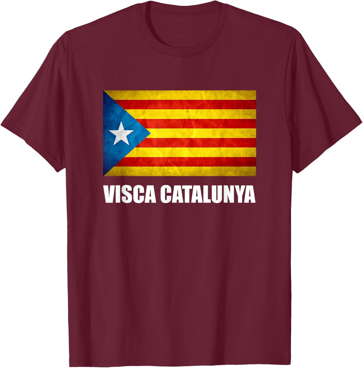 Catalonia Catalunya Catalan Flag T-Shirt - T-Shirt | Maroon