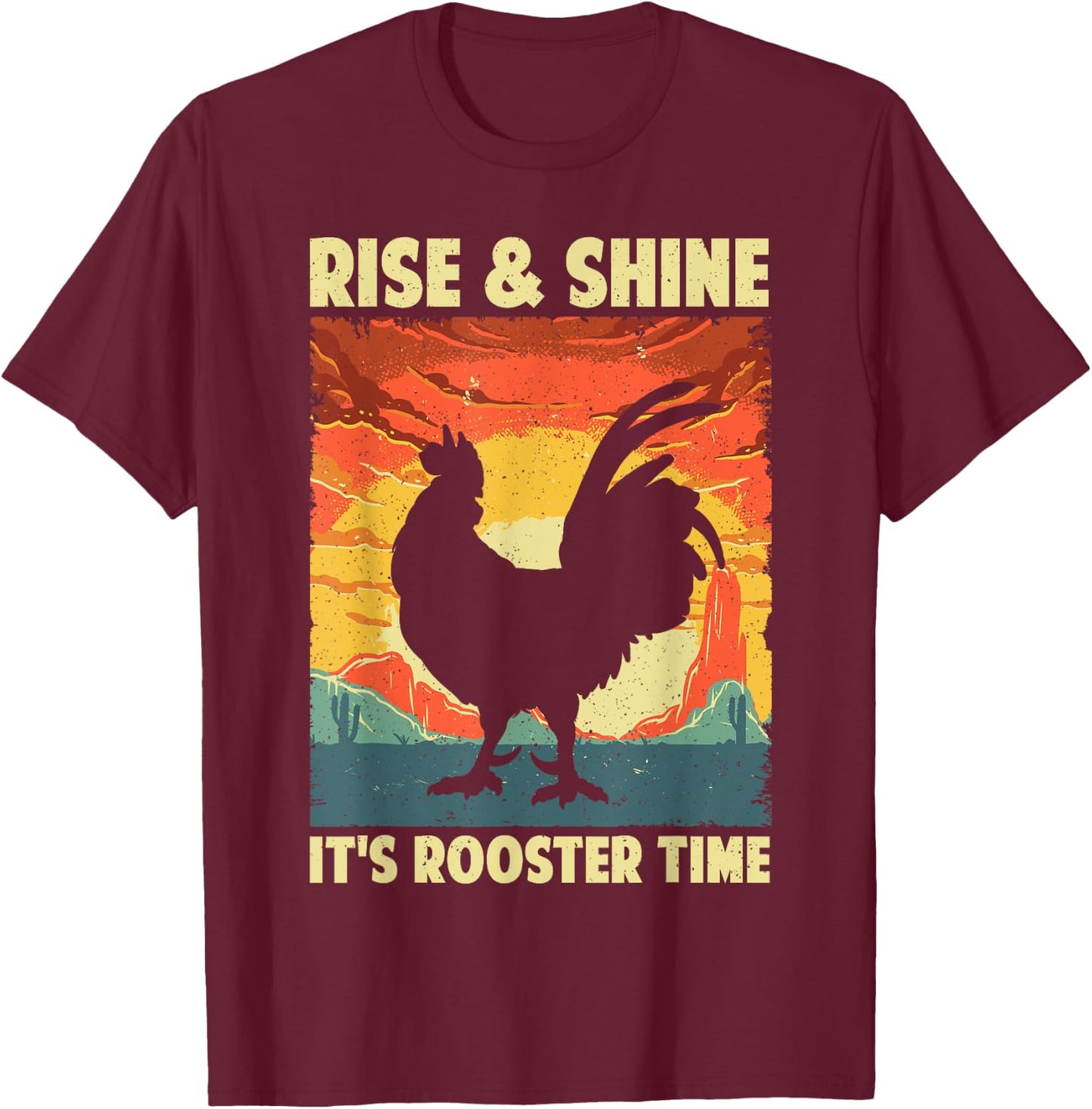 Funny Chicken Rooster Design Women Rooster Lover T-Shirt - T-Shirt | Maroon
