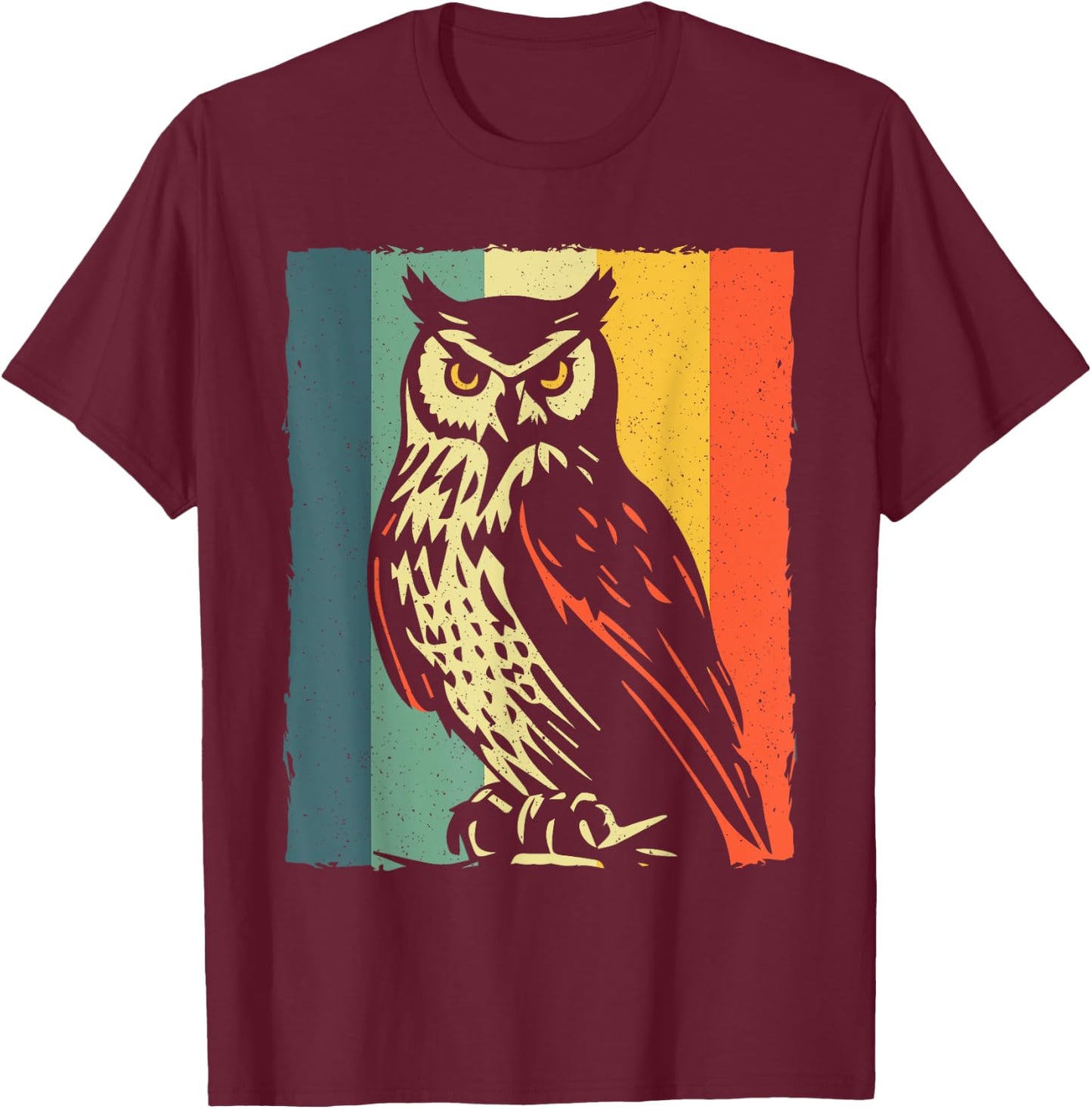 Funny Owls Design Women Kids Animal Lover Night Owl T-Shirt - T-Shirt | Maroon