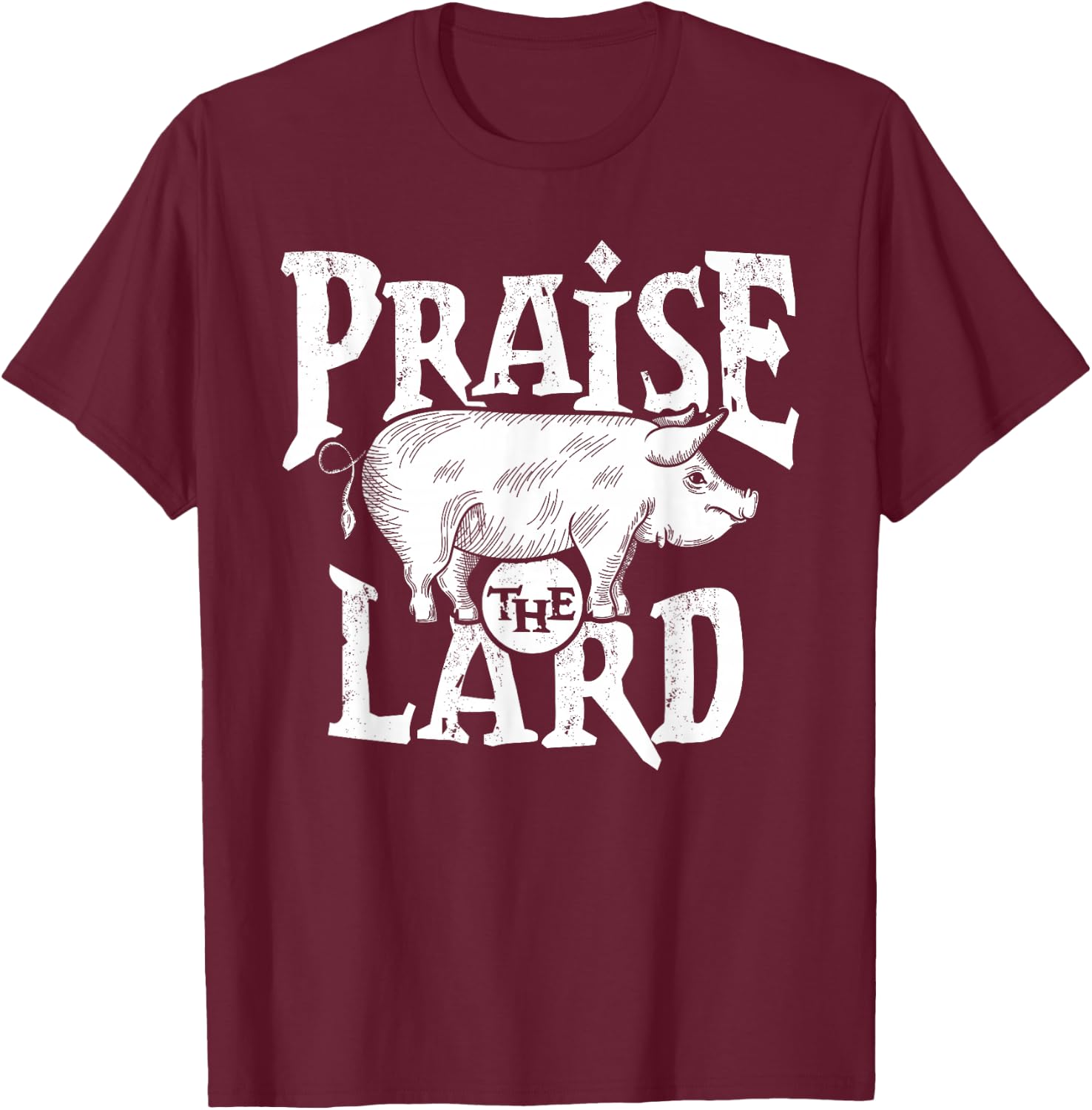 Barbecue BBQ Grill Pig Meat Pork Quote T-Shirt - T-Shirt | Maroon