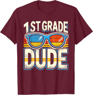 1st Grade Dude Back To School First Grade Student T-Shirt - T-Shirt | Maroon