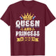 Queen And Princess Duo Mom Matching Mother Daughter Mommy T-Shirt - T-Shirt | Maroon