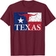 I Love Texas Longhorn Faded Grunge TX Flag T-Shirt - T-Shirt | Maroon