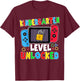 kindergarten Level Unlocked Gamer Back to School Boy T-Shirt - T-Shirt | Maroon