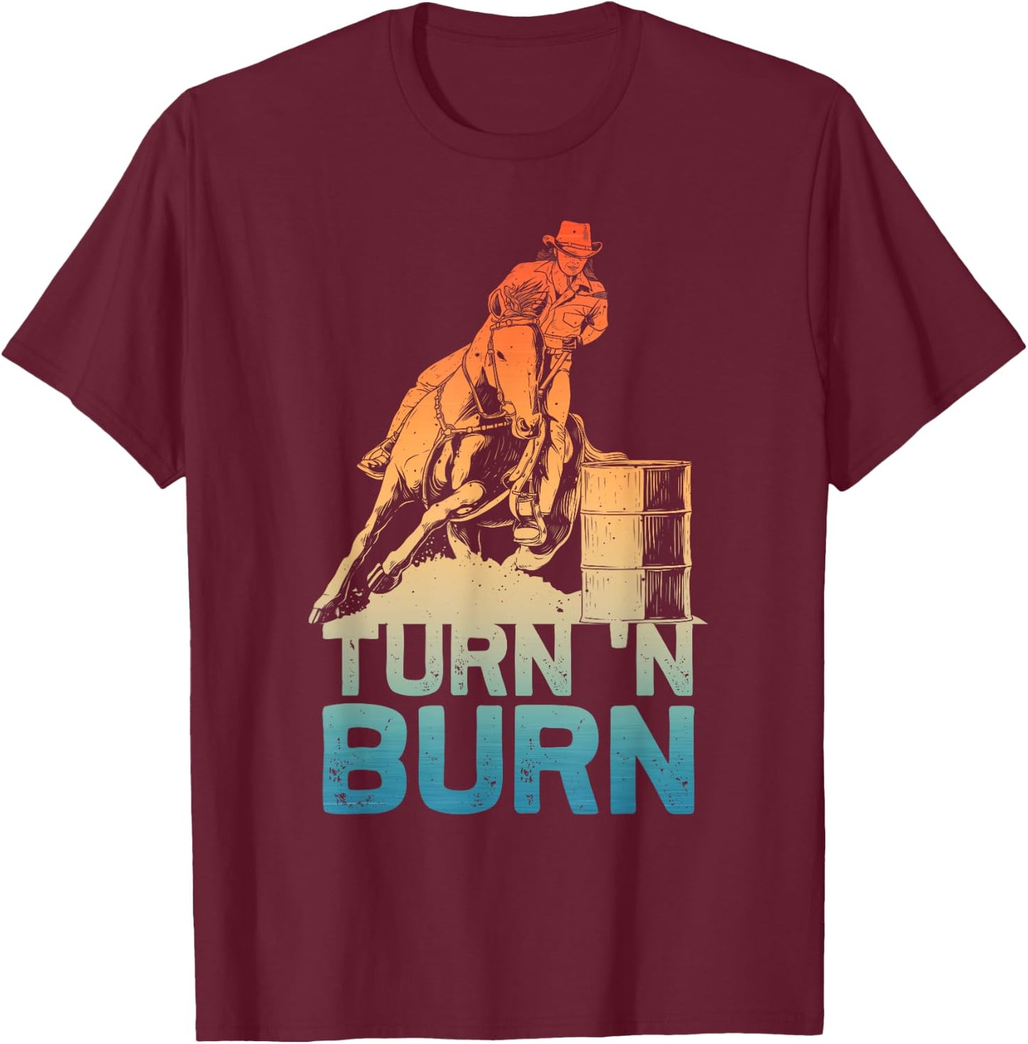 Barrel Racing Art Girls Barrel Racer Barrel Racing T-Shirt - T-Shirt | Maroon