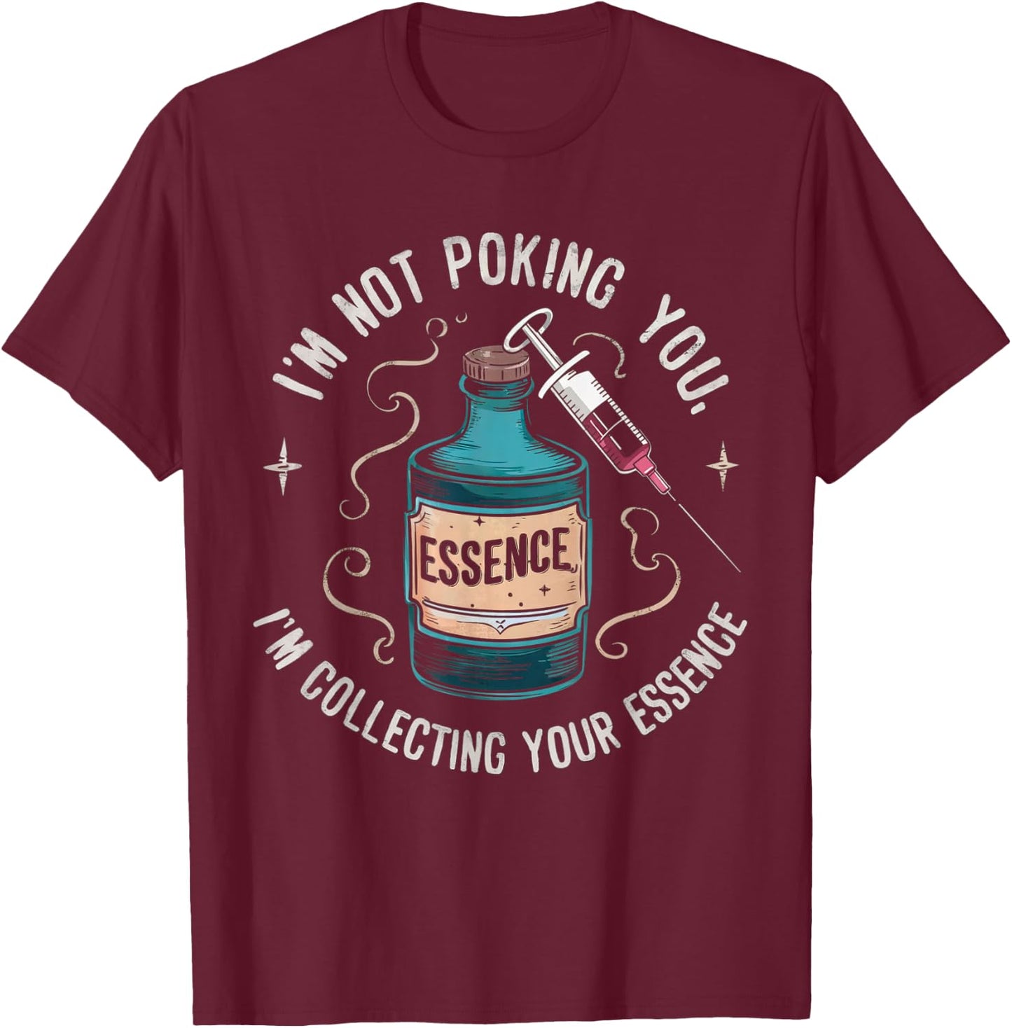 Funny Phlebotomy Blood Syrenge Technicians Medical Phleb T-Shirt - T-Shirt | Maroon