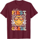 Hello First Grade Retro 1st Day of School 1st Grade Team T-Shirt - T-Shirt | Maroon